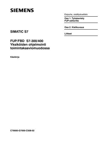 S7-300/400 Ohjelmointi FUB/FDB - Siemens