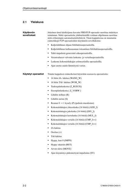 S7-300/400 Ohjelmointi FUB/FDB - Siemens