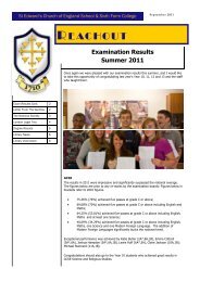 Examination Results Summer 2011 - St Edward's C of E School