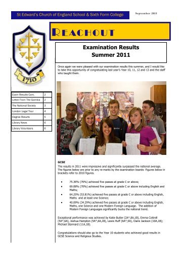 Examination Results Summer 2011 - St Edward's C of E School
