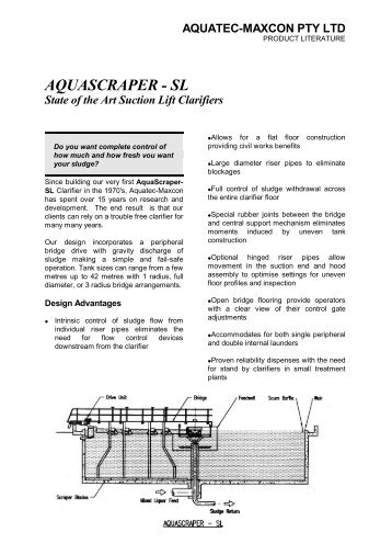 AQUASCRAPER - SL State of the Art Suction Lift ... - Aquatec Maxcon