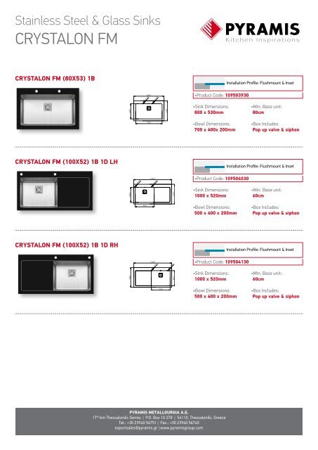 Stainless Steel Sinks NEMEA - Pyramis