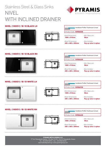 Stainless Steel Sinks NEMEA - Pyramis