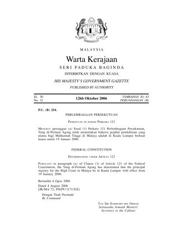 Warta Kerajaan - Kementerian Kerja Raya Malaysia