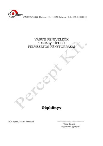 FÃ©nyjelzÅ gÃ©pkÃ¶nyv (pdf) - Percept Kft