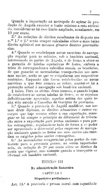 Carta orgÃ¢nica da provÃ­ncia de Angola, Luanda: Imprensa Nacional