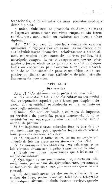 Carta orgÃ¢nica da provÃ­ncia de Angola, Luanda: Imprensa Nacional