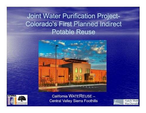 Joint Water Purification Project- Colorado's First Planned Indirect ...