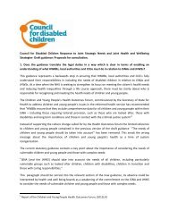 CDC's response - The Council for Disabled Children