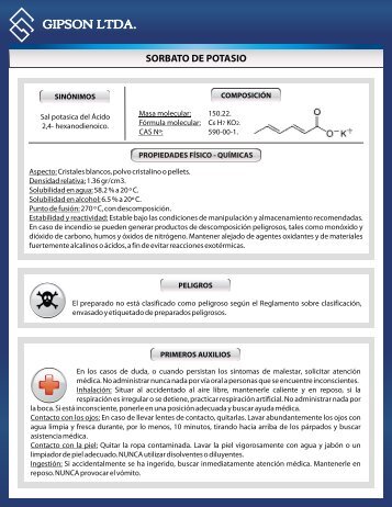 sorbato de potasio - Gipsonltda