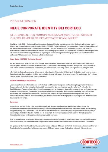 neue corporate identity bei corteco