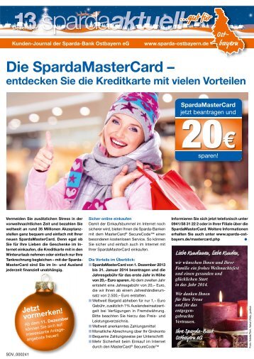 Ausgabe 12/2013 - Sparda-Bank Ostbayern eG