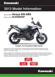 2013 Versys 650 ABS Model Information - Kawasaki New Zealand