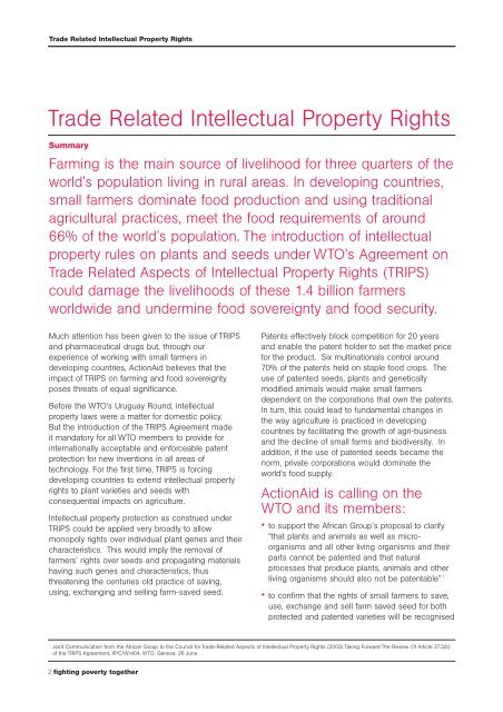 Trade Related Intellectual Property Rights - ActionAid