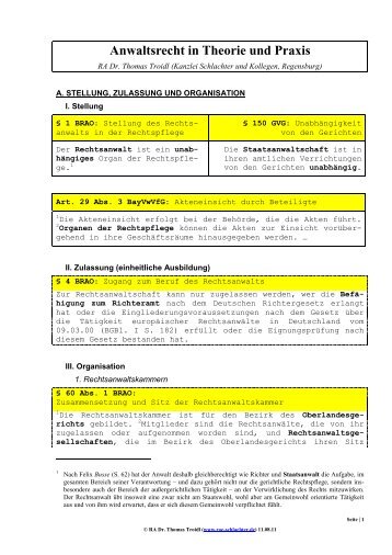 Anwaltsrecht in Theorie und Praxis - Schlachter & Kollegen