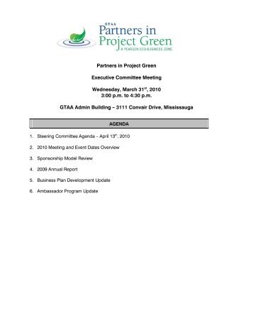 March 31, 2010 - Partners in Project Green