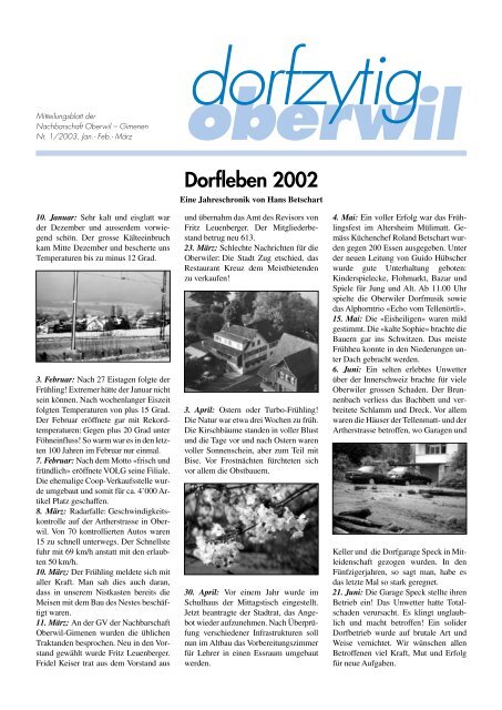 Dorfleben 2002 - Zugermarkt