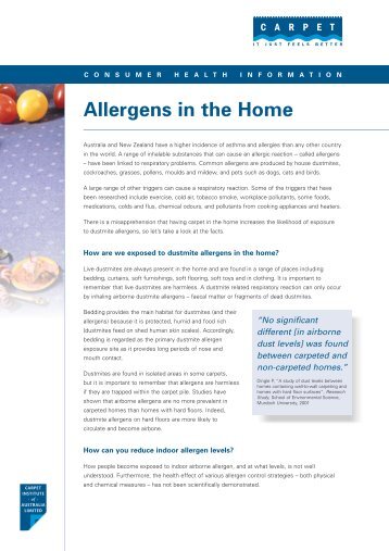 Allergens in the home (pdf, 123kb) - Carpet Institute of Australia