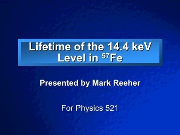 Lifetime of the 14.4 keV Level in 57 Fe