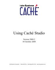 Using Caché Studio - InterSystems Documentation