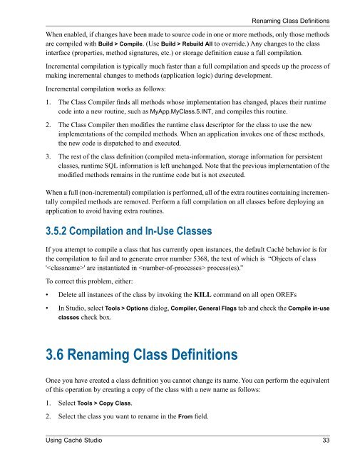 Using Caché Studio - InterSystems Documentation