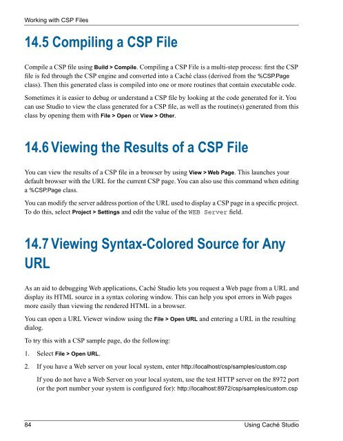 Using Caché Studio - InterSystems Documentation