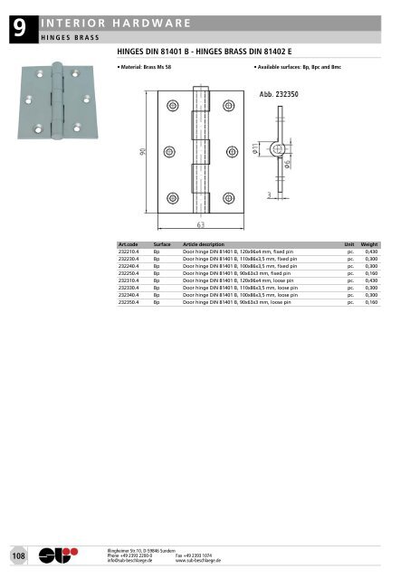 locks & attachments stainless steel