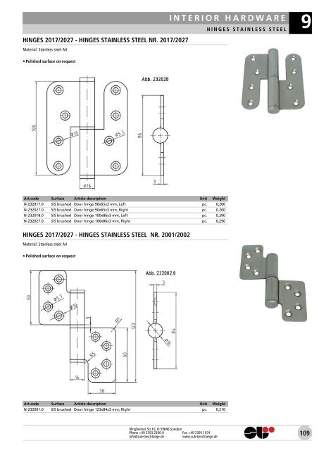 locks & attachments stainless steel