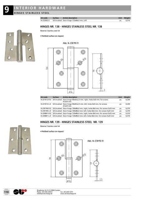 locks & attachments stainless steel