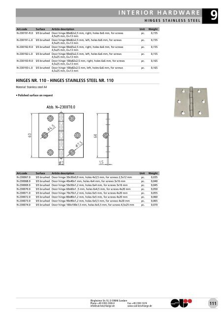 locks & attachments stainless steel