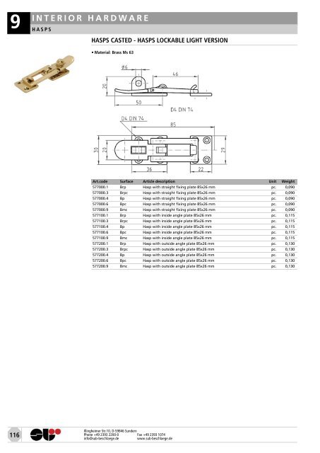 locks & attachments stainless steel