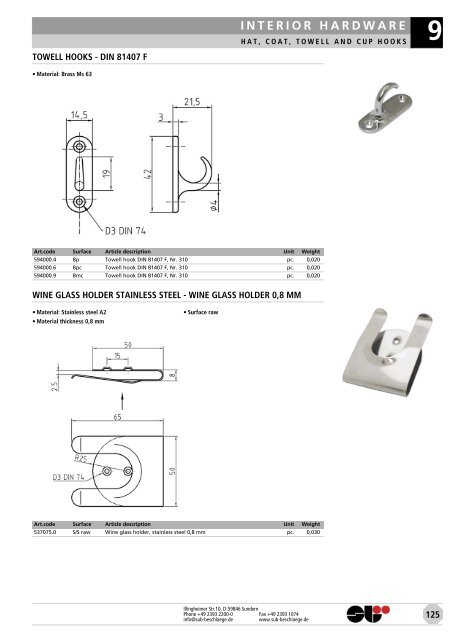 locks & attachments stainless steel