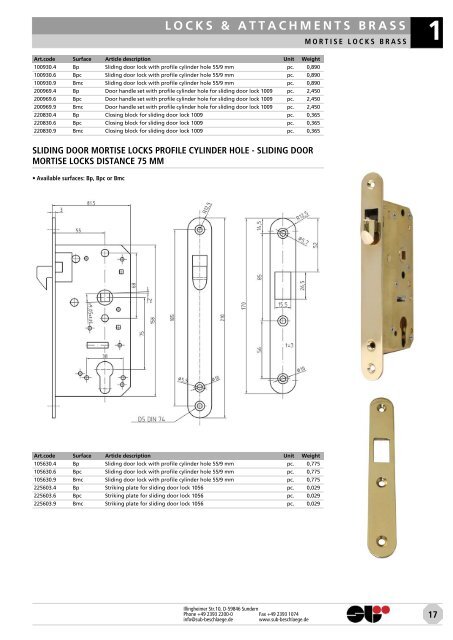 locks & attachments stainless steel