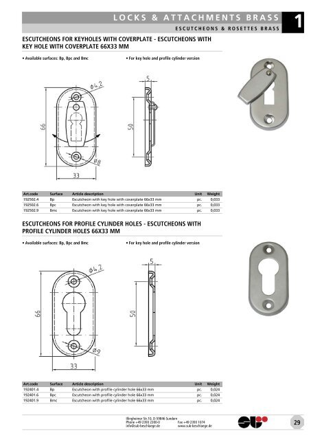 locks & attachments stainless steel