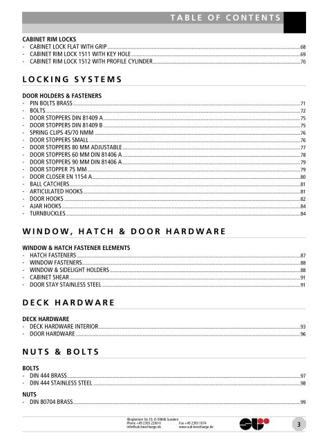 locks & attachments stainless steel