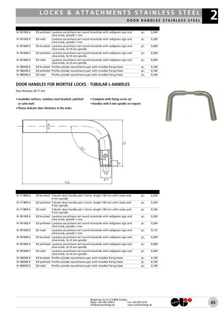 locks & attachments stainless steel