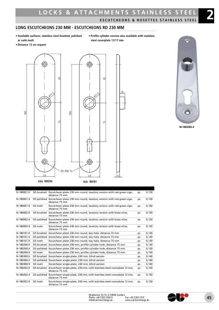 locks & attachments stainless steel