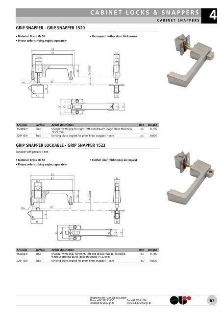 locks & attachments stainless steel