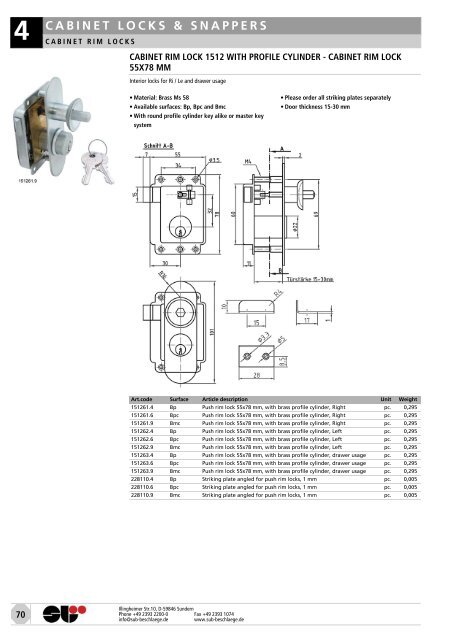 locks & attachments stainless steel