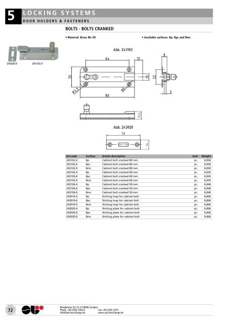 locks & attachments stainless steel