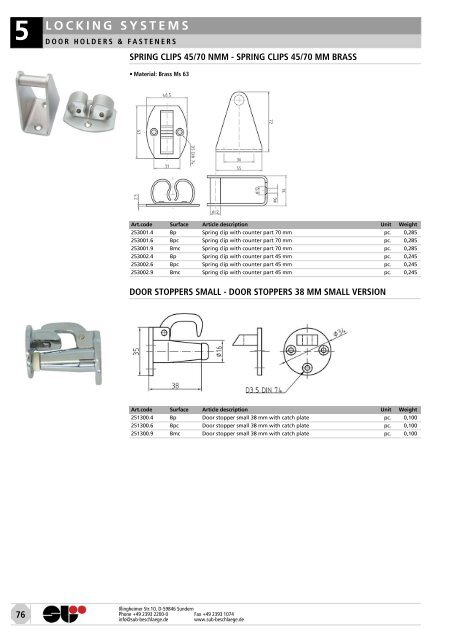 locks & attachments stainless steel