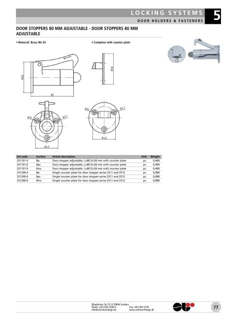 locks & attachments stainless steel