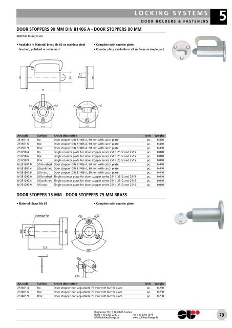 locks & attachments stainless steel