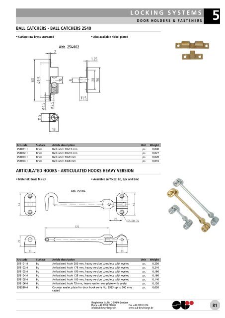 locks & attachments stainless steel