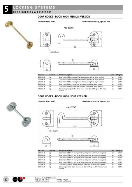 locks & attachments stainless steel