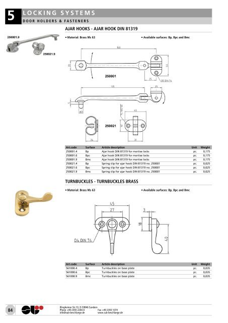 locks & attachments stainless steel