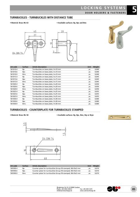 locks & attachments stainless steel