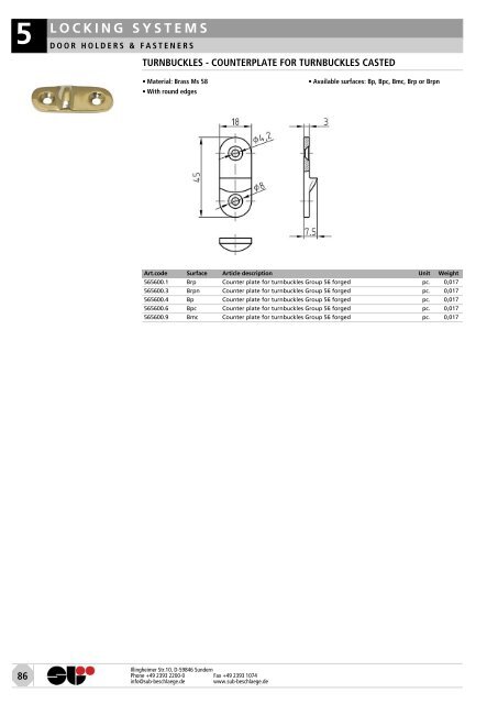 locks & attachments stainless steel