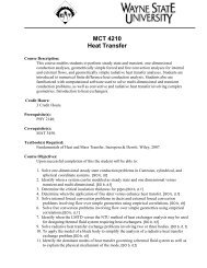 MCT 4210 Heat Transfer