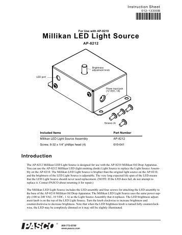 Millikan LED Light Source